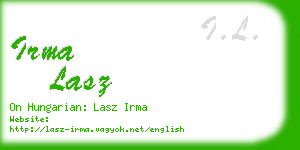 irma lasz business card